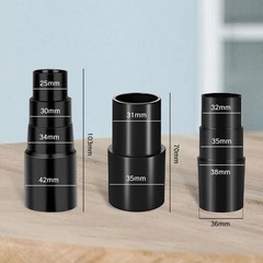 3 Pcs Black Vacuum Hose Adapter Kit 1-3/8 to 1-1/4 Inch Connector Set