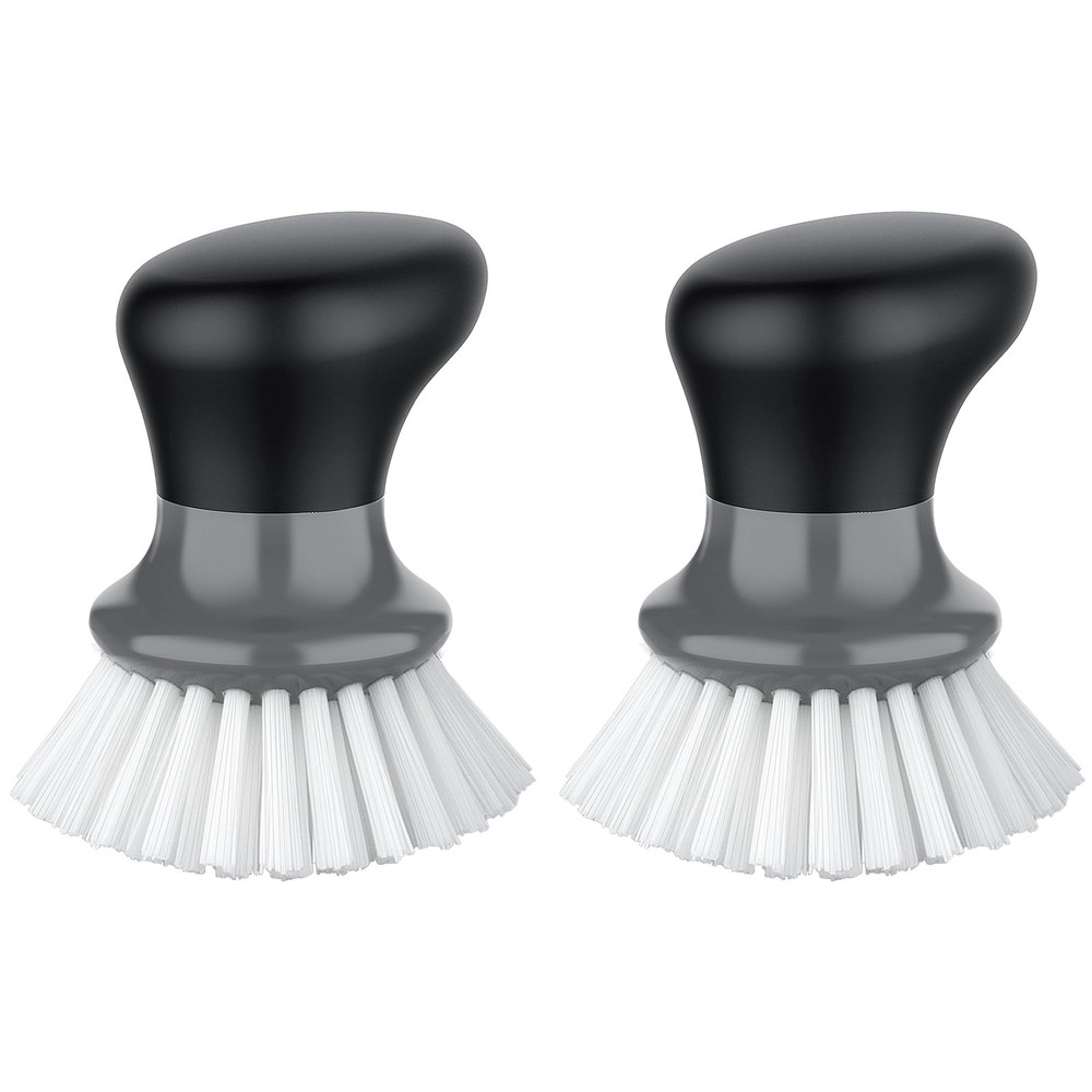 MR.SIGA Dish Scrub Brush, Palm Brush Scrubber 2.9 x 2.7x 3.7 inch, Gray
