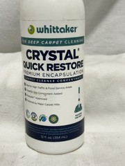 NEW Whittaker Crystal Quick Response, 12 oz. (1 PK) Extraction Carpet Cleaner.