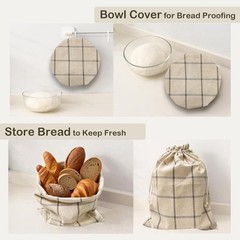 Duthcbw XL Linen Bread Bag for Homemade Sourdough with Large, 1+Cover