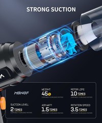 EWEMAX Car Vacuum Portable Cordless, High Power Suction & Blower, Fog Black