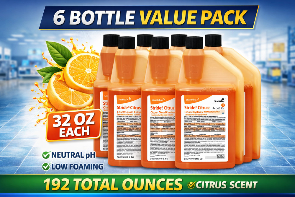 Diversey Stride Accumix Citrus Neutral Cleaner 32oz 6 Pack Mop Solution 903909