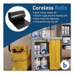 Boardwalk 519E 38″ x 58″ 60 gal Reprocessed Resin Can Liners – Black (50/CT) New
