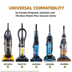 JEDELEOS Replacement Style U Belts for Eureka Airspeed, Sanitaire and Black