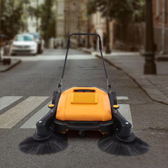 41 In. Outdoor Hand Push Floor Sweeper Pavement Street Sweeping Cleaning Tool