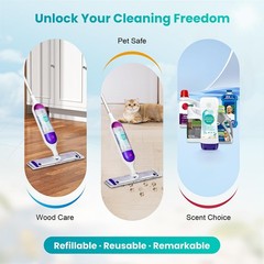 Bisenkud Leak-Resistant Refillable Bottle for Swiffer® Power Mop™, 720mL White