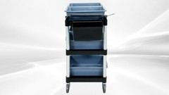 NEW Cleaning Cart Bus Tables Janitorial Housekeeping 6 Wash Trash Can Janitor