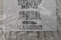 Carlisle 4-Ply Cotton Cut End Mop Brick Pack 369816B00 Narrow Band Lot of 2