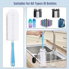 16″ Bottle Brush Cleaner for Water – Long Handle 2 Piece Set, Blue
