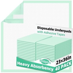 Disposable Underpads with 23×36 (40pcs) Self-adhesive / Power Absorb+, Green