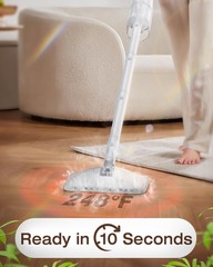 10-in-1 Steam Mop with Detachable Handheld Steamer,350ml Tank, 10s Heat-Up, 2…