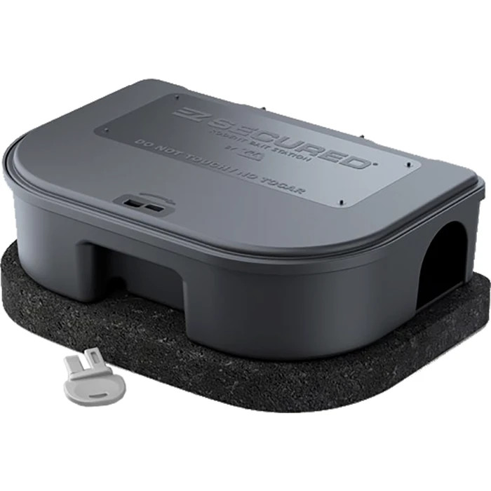 1 EZ SECURED Rat Rodent Control Bait Box Weighted Tampor Proof Station 1 Key