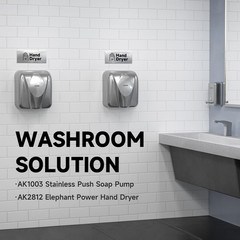 Elephant Power Commercial Hand Dryer High Speed Auto Warm Wind, Brushed Stainles