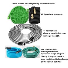 Ebliiny 2 Pack Garden Hose Hanger Wall Mount Heavy 2 Large, 2 Black