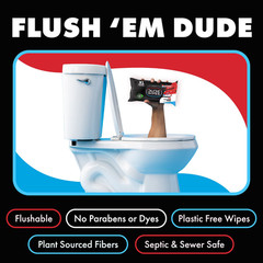 DUDE Wipes XL Flushable Wipes, POOPsicle Scent, 384 Count– Extra-Large Flushable