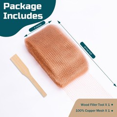 PamMittul Copper Mesh Rodent Control, 4in x 30ft x 30ft, Gold Brown