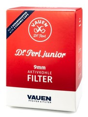 VAUEN Dr. Perl Junior 9mm Charcoal Pipe Filters, 180 1.4″ x x 0.4″, red