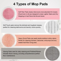 Bozdyru Spin Cordless Electric Mop Pads 6.5/6.3/6 Inch Steam/Electric Mop Pads