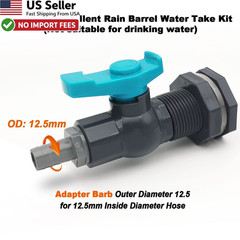 Rain Barrel Spigot PVC Faucet Kit Bulkhead Fitting Ball Valve Hole Saw FROM USA