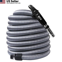 OVO Universal Central Vacuum Hose, 35ft Low Voltage Switch 35ft, Black