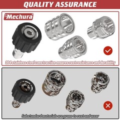 3/8″ Pressure Washer Quick Connect Kit, M22-14mm Swivel Fitting, 3/8″ Adapter…