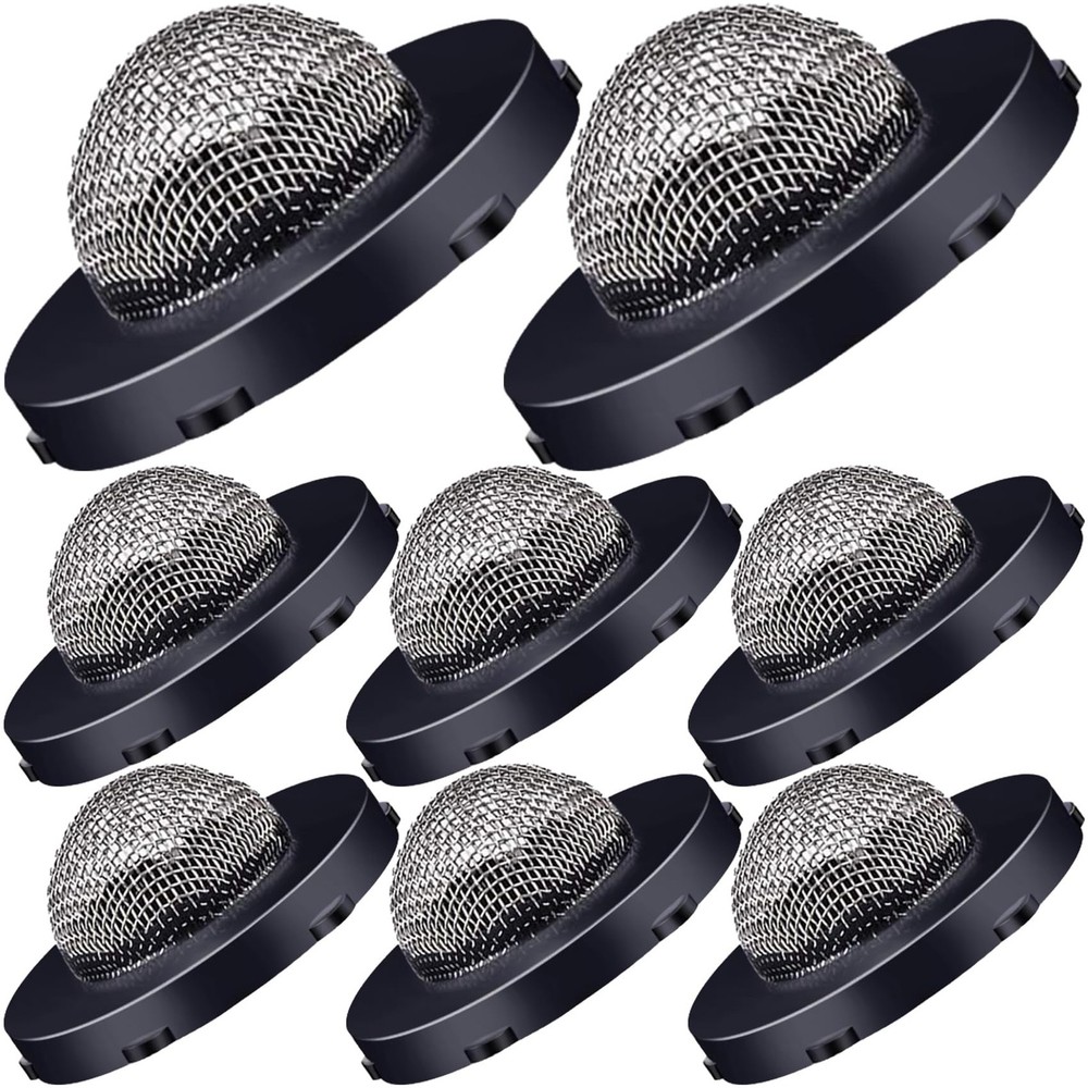 PAGOW 8pcs Hose Filter Washers, Stainless Steel 0.55 inch/ 15 mm, Black