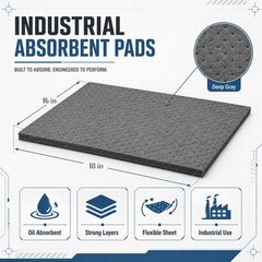Hoolerry 200 Pcs Oil Absorbent Pads Bulk Heavy Weight Dimpled Garage Absorbin…