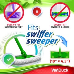 VanDuck Reusable 100% Cotton Mop Pads 4 Count (Pack of 1), Wet&dry (White)