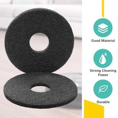 12″ Black Scrubbing Pads for Floor Buffers – Non-Woven Cleaning Pads, 2 Pack