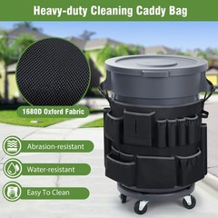 Trash Can Caddy Bags Fit 32-55 Gallon Garbage Bin Bag with 13 Pockets Supplies