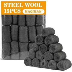 Steel Wool For Mice Control 15PCS Fine Steel Wool Pads Steel Wool Fill Roll Extr