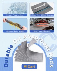 1 Roll 15″Wx25’L Oil Absorbent Mat New Upgrade | Heavy-Duty
