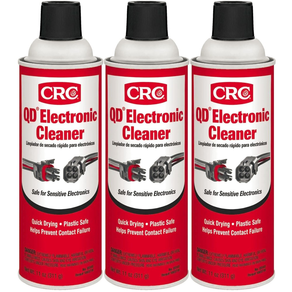 CRC 05103 QD Electronic Quick Drying Formula Contact Cleaner 11 Oz. Pack of 3