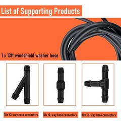 4M/13Ft Universal Washer Fluid Hose with 30 Hose Connectors, Car Windshield W…
