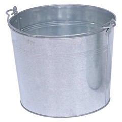 Zoro Select Bkt-Gal-500 5 Gal Round Tapered Bucket, Silver, Steel