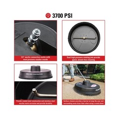 80165 Universal Scrubber 15″ Steel Pressure Washer Surface Cleaner for Cold W…