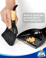 MR.SIGA Mini Dustpan and Brush Set, Portable Cleaning 7.1*6.2*1.7 in, Black