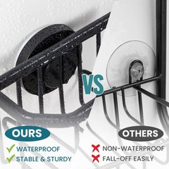 TAILI Sponge Holder with Strong Suction Cup, Dish 6.1″ x 3.5″, Black