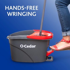 O-Cedar EasyWring Microfiber Spin Cleaning System + 2 Extra Refills, Red/Gray
