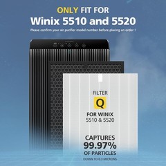 2 Sets 5510 5520 Filter Q For WINIX 5510 5520 Air Purifier Filter Replacement…