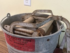 Vintage Victor Mop Wringer 3 Wooden Roller W/Foot Pedal The Eagle Woodenware USA