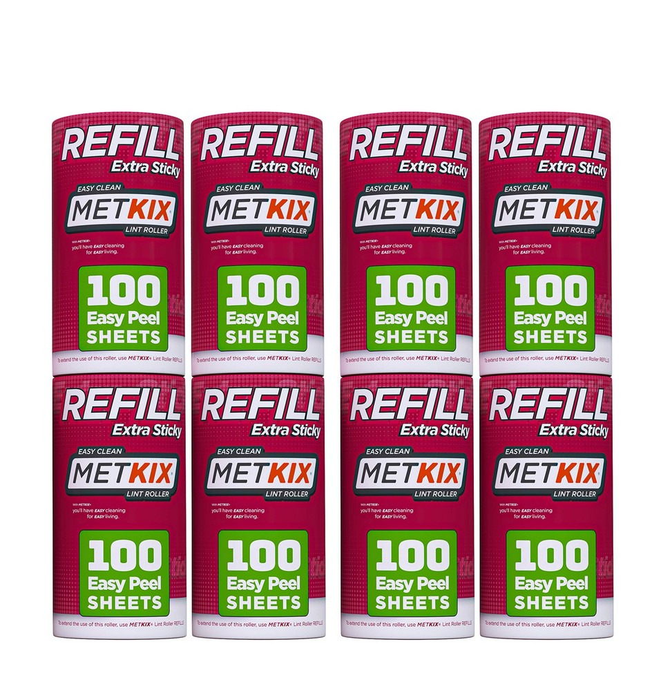Metkix Refill for Lint Rollers 8 8 Refills (Total 800 Sheets), Pink