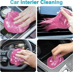 Reusable Pink Car Cleaning Gel Putty for Car Interior, Vents and Keyboards, 2-Pa