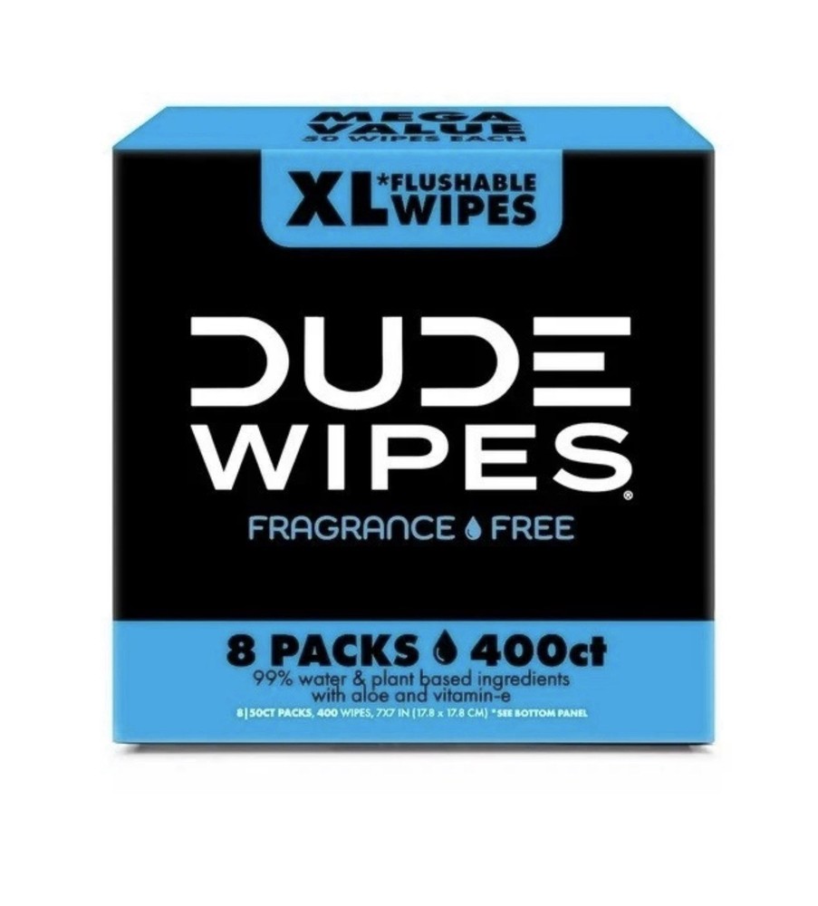 DUDE WIPES XL Flushable Wipes Fragrance Free 8 ct 400 wipes