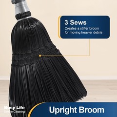 Yocada Broom Commercial Indoor Outdoor 55.5 inch Tall for Black