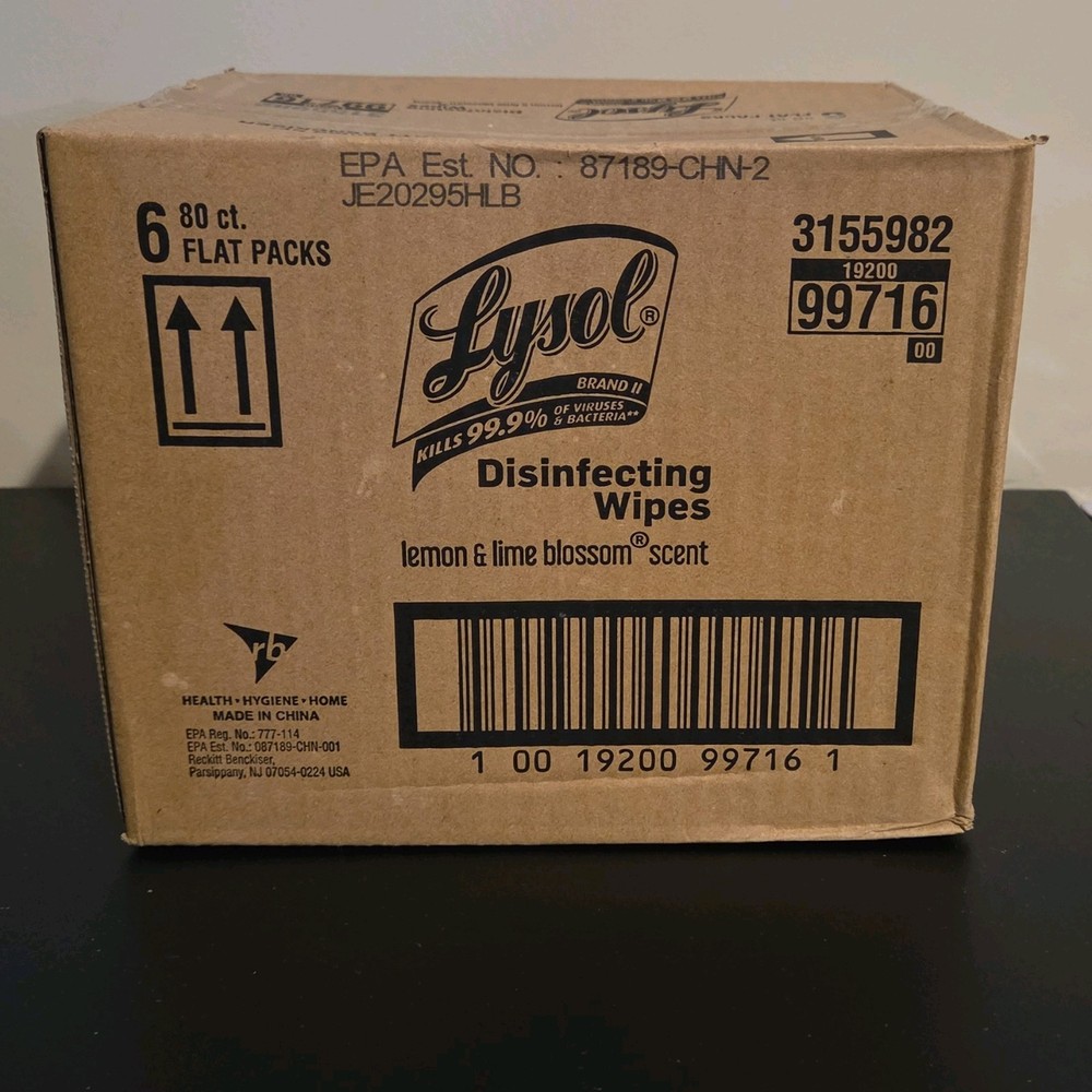 Lysol Disinfecting Wipes Lemon & Lime Blossom 6x80ct MPN 99716