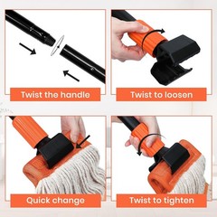 Commercial Mop, 58″ Heavy Duty Industrial Mops for Floor Cleaning, String Cotton