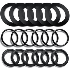 Sweetude 18 Pieces 25076RP O Ring Rubber Washer for 1 1/2 Inch Fittings black