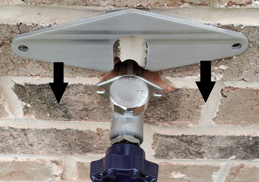 The Hose Bib Buddy – Finest Spigot Mounting Plate | 1 Pack, Finished Aluminum