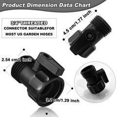 12 PCS 3/4” Plastic Garden Hose Shut Off Valve,Water Shut-Off Ball 12 Valves